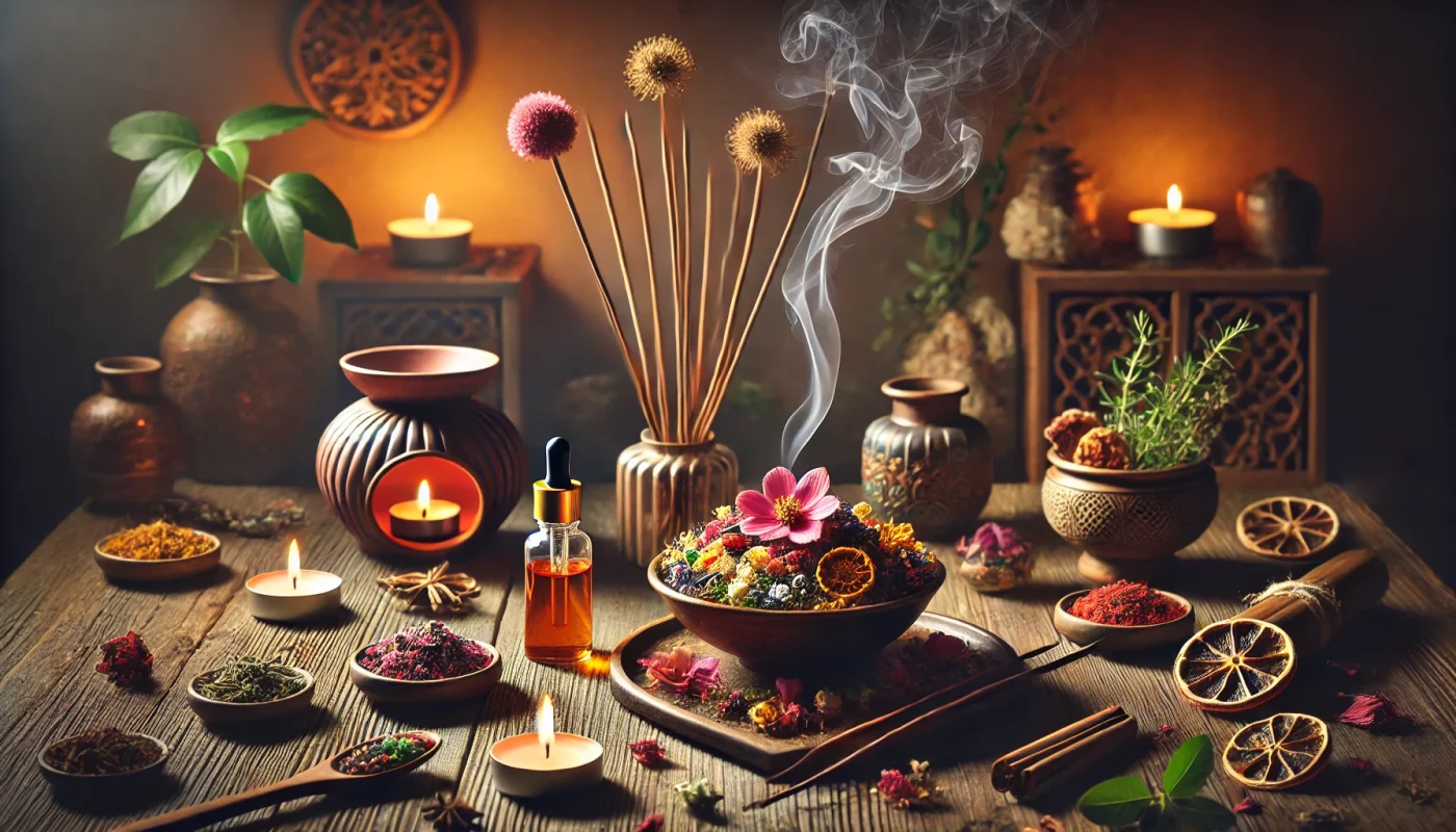 serene and aromatic essence of the world of herbal incense, potpourri, and liquid incense.
